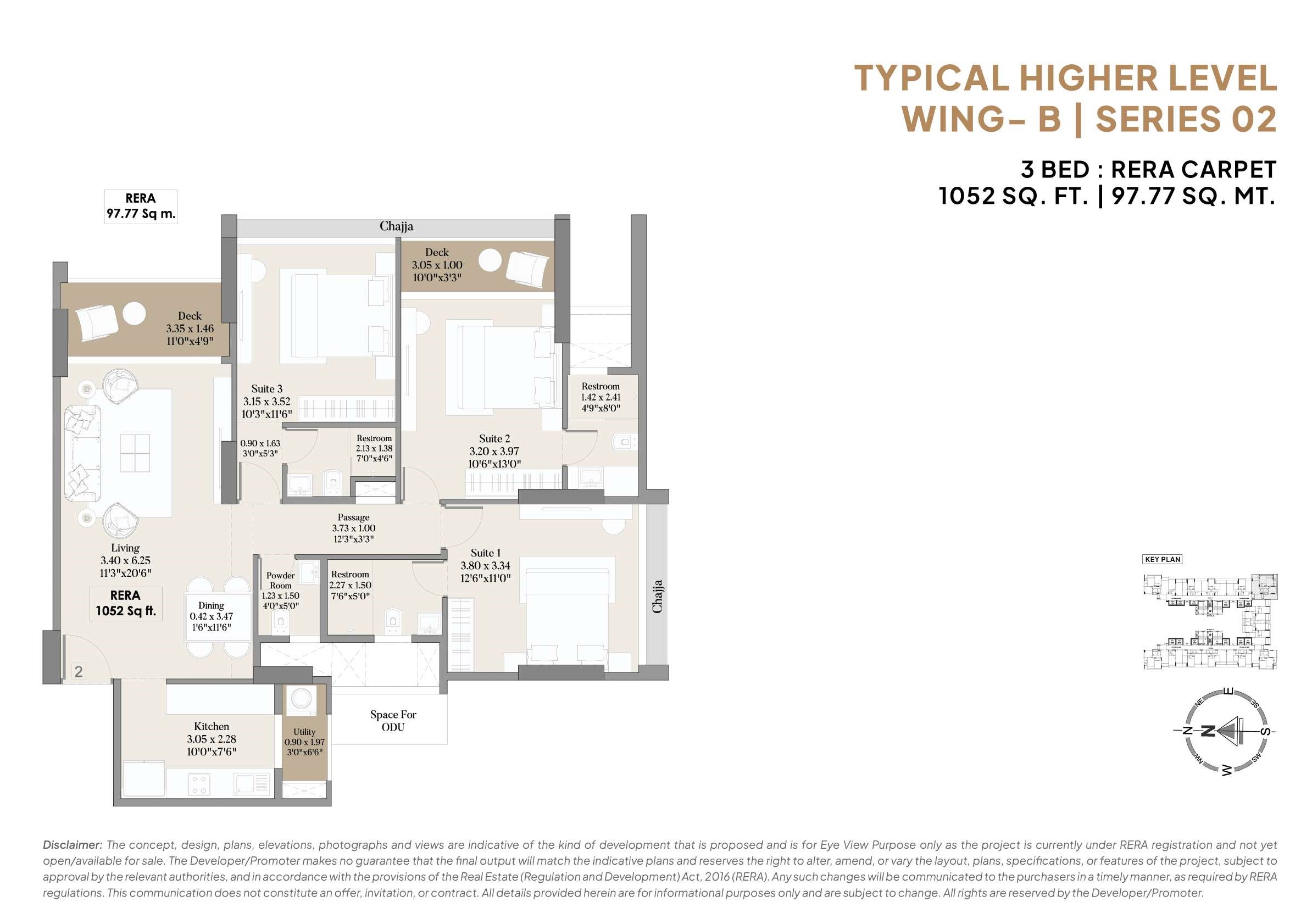 3 BHK Floor Plan 4